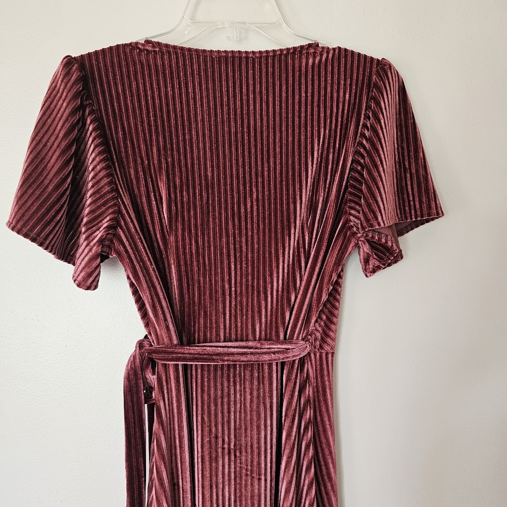 Baltic Born Ribbed Velvet Wrap Belted Maxi Dress Whimsigoth Sz Small - Picture 6 of 12